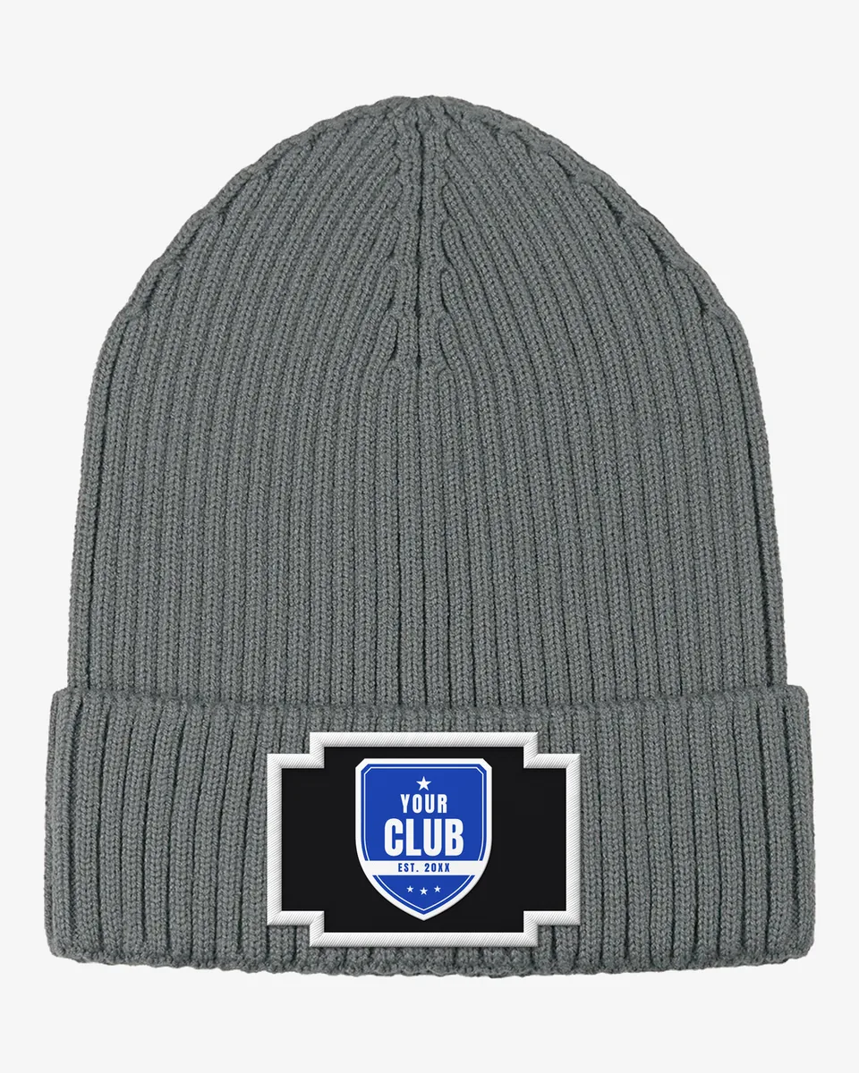 Patch Toque in grey with a Your Club crest patch on the cuff